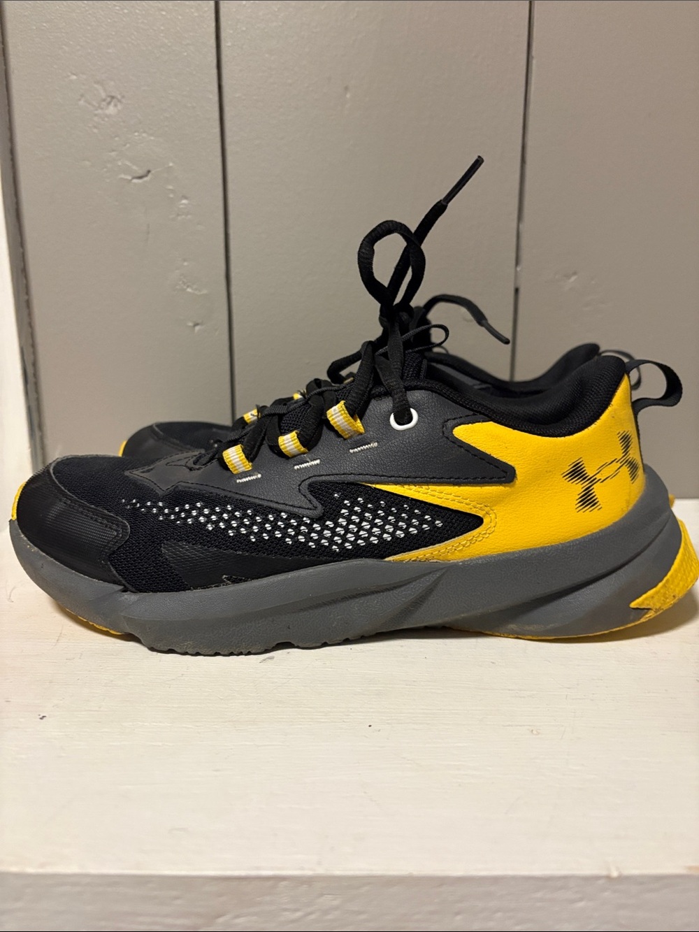 Youth Black and Yellow sneakers